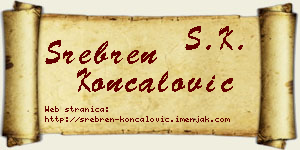 Srebren Končalović vizit kartica